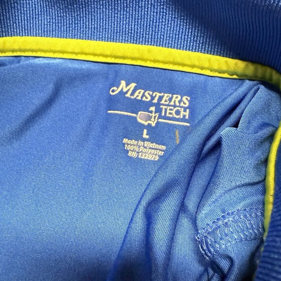 Masters Tech Shirt Mens Large Blue White Striped Short Sleeve Augusta Golf - Picture 6 of 6